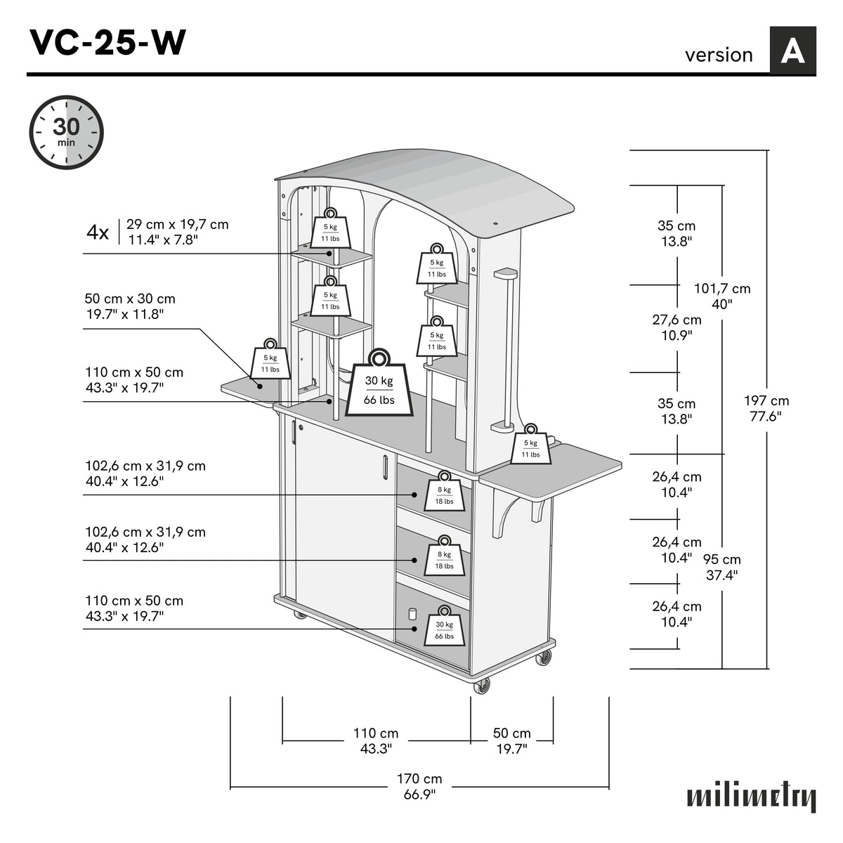 VC-25-W-ML dimensions
