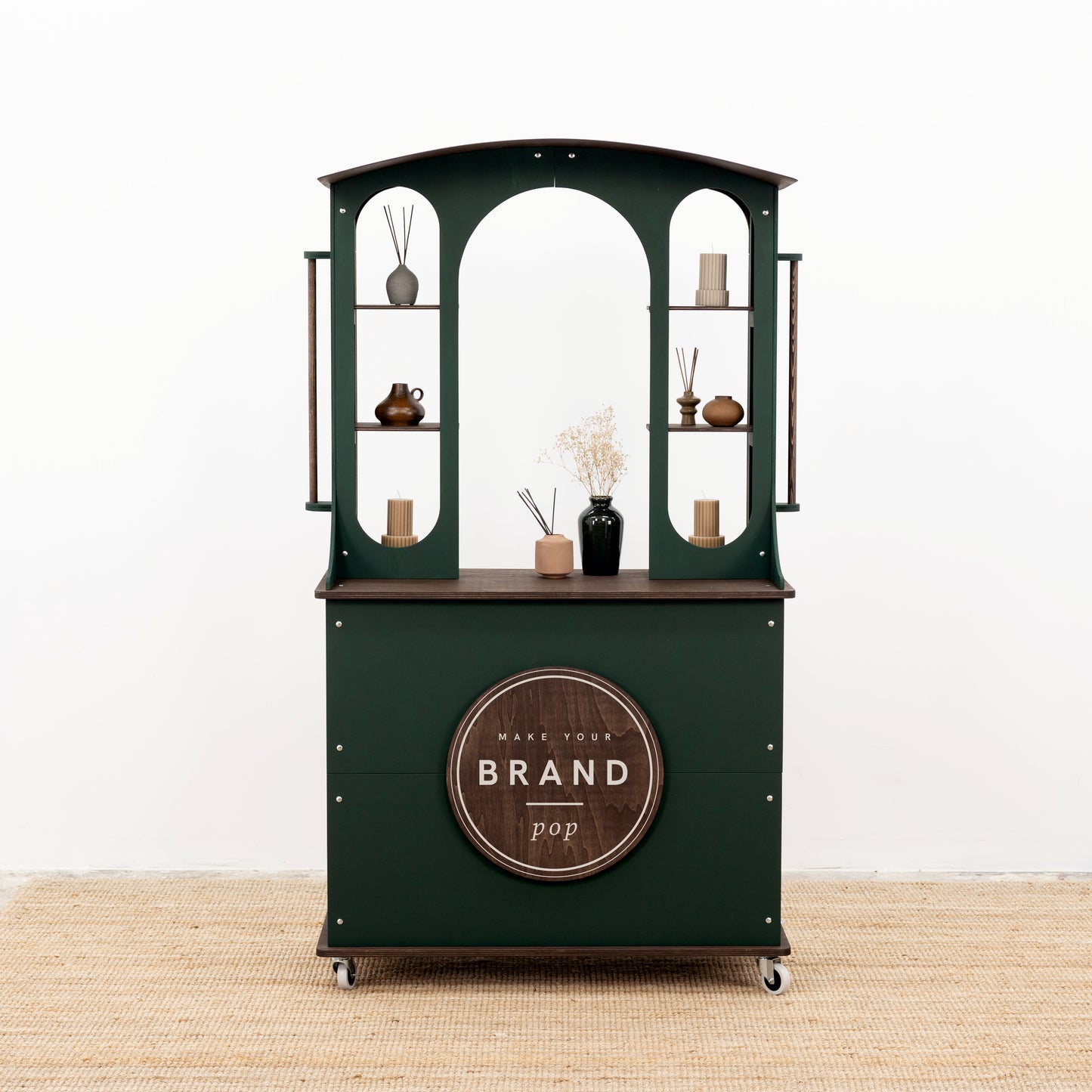flat-pack display cart with tool-free setup for events and trade shows