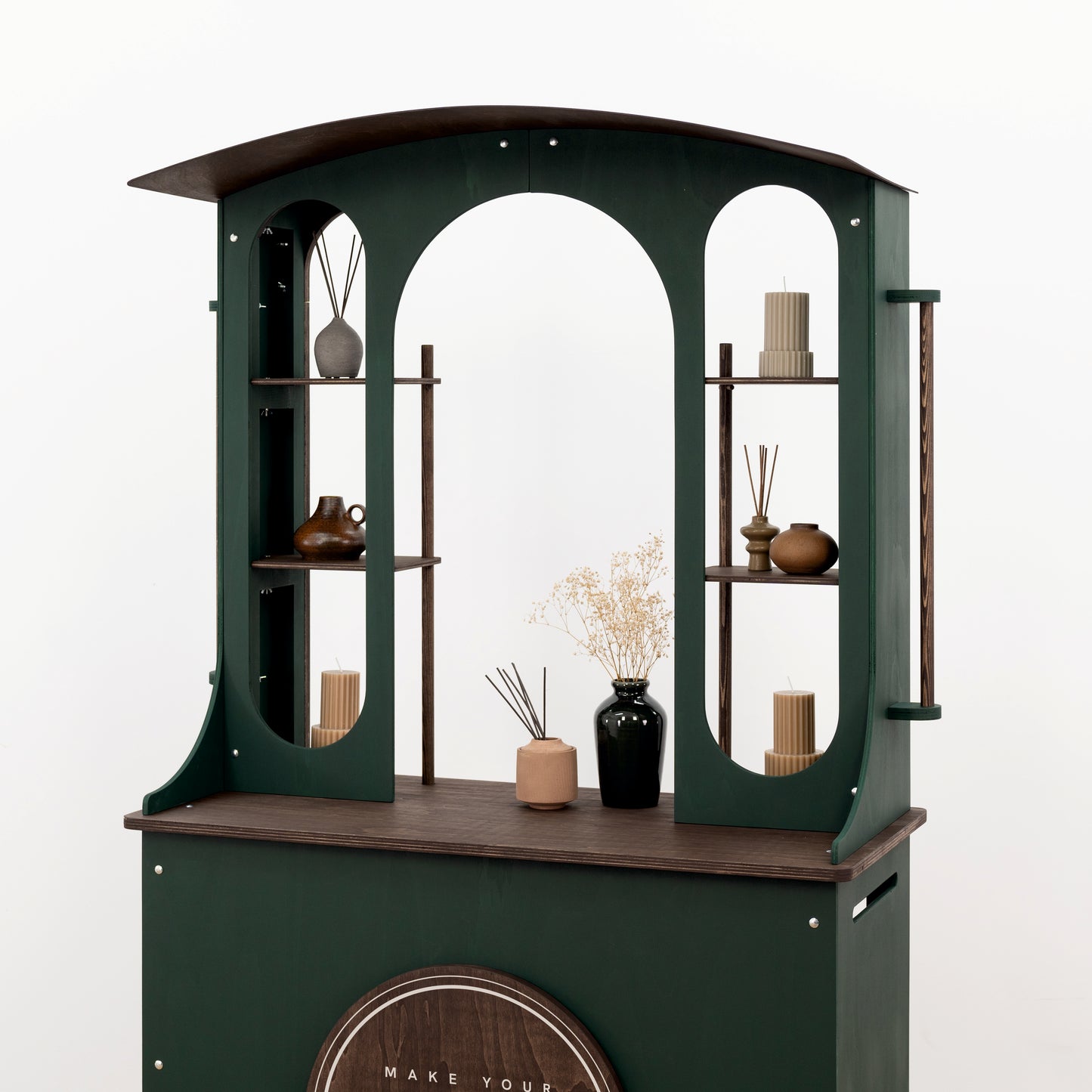 mobile presentation unit for cafes, cosmetics, or product launches