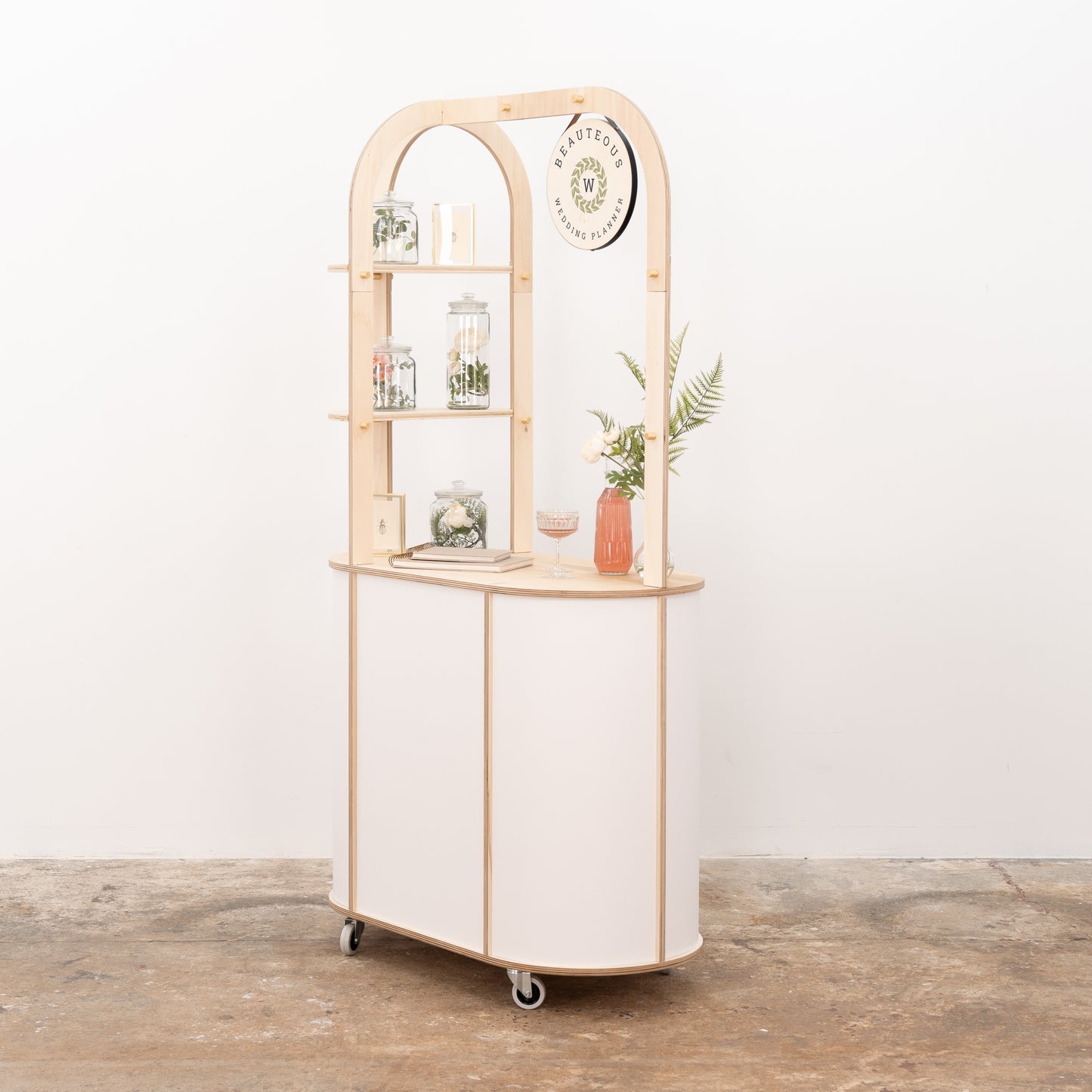 Flat-pack retail cart for branded experiences