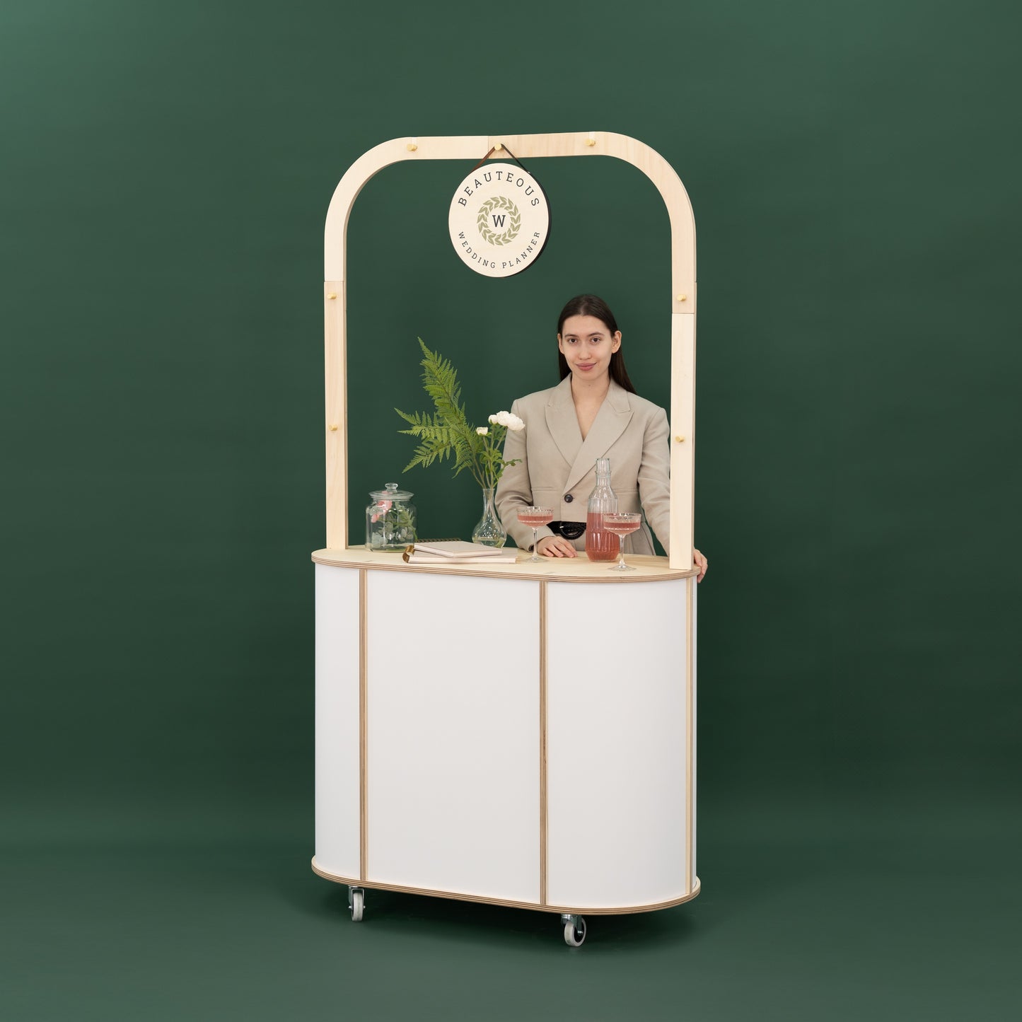 Retail booth cart with upper display shelving