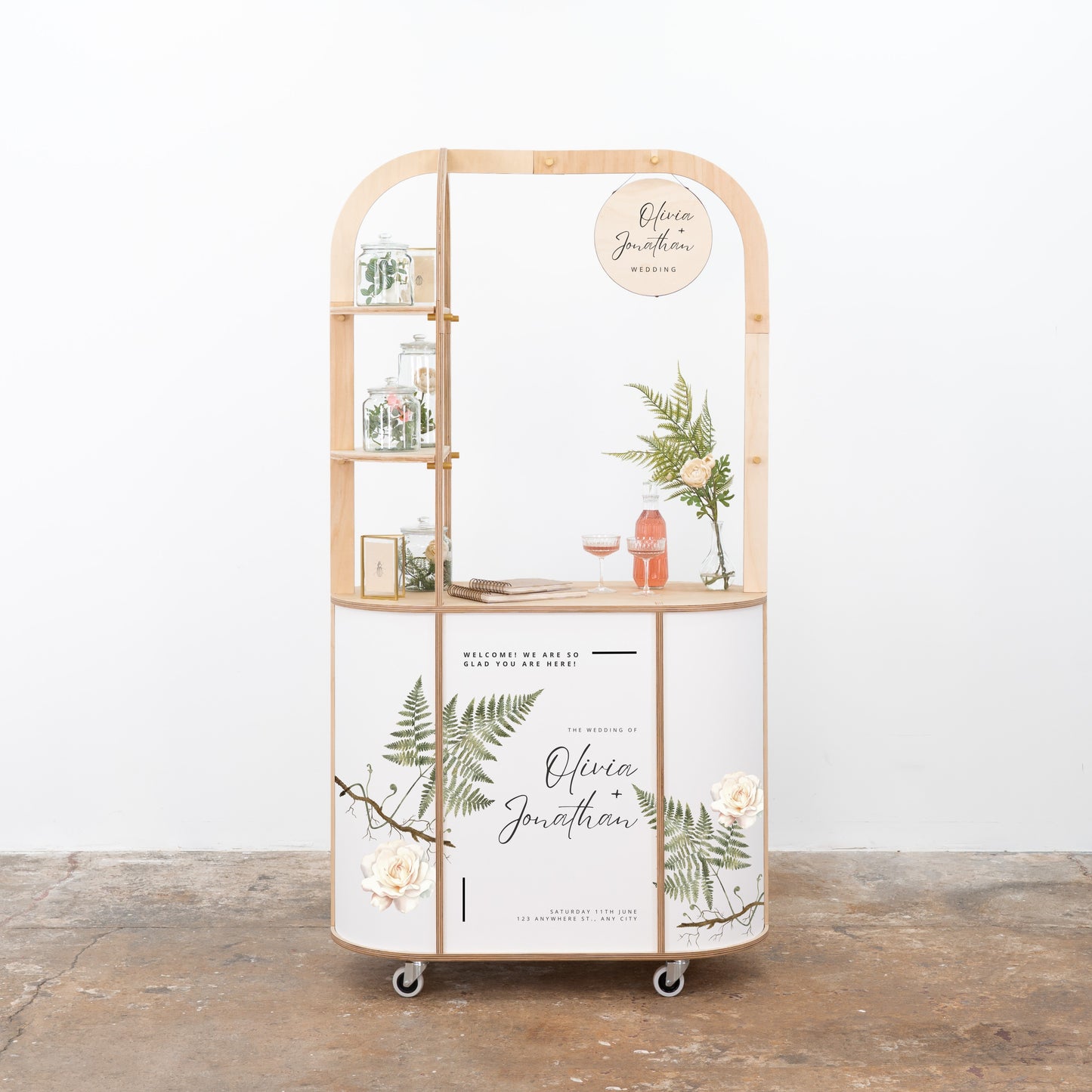 Compact oval Customizable cart VC-26-W-ML | custom color