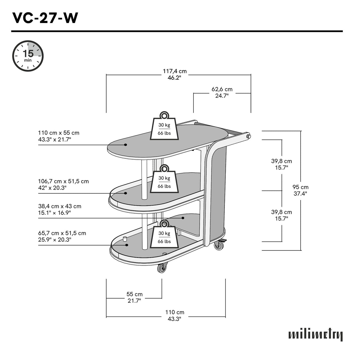 VC-27-W-ML dimensions