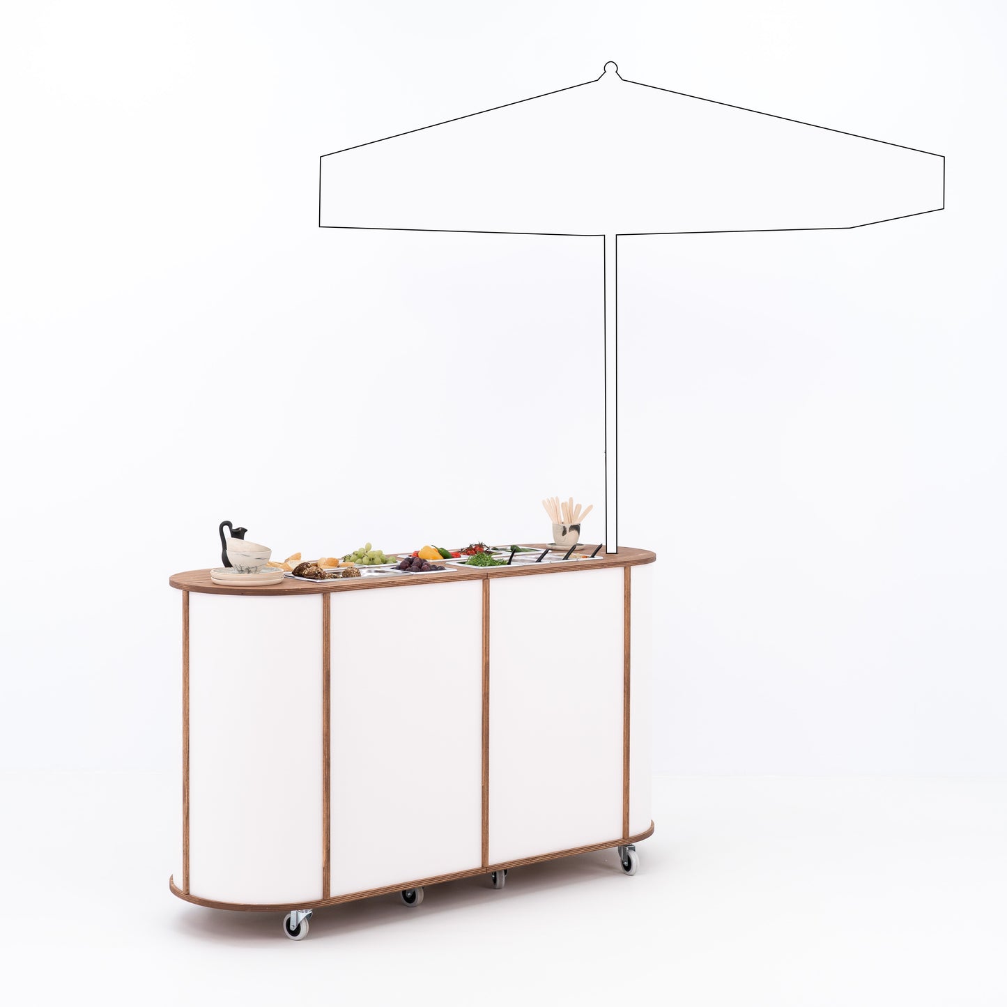 Mobile Charcuterie Bar VC-28-A-W-ML | custom color