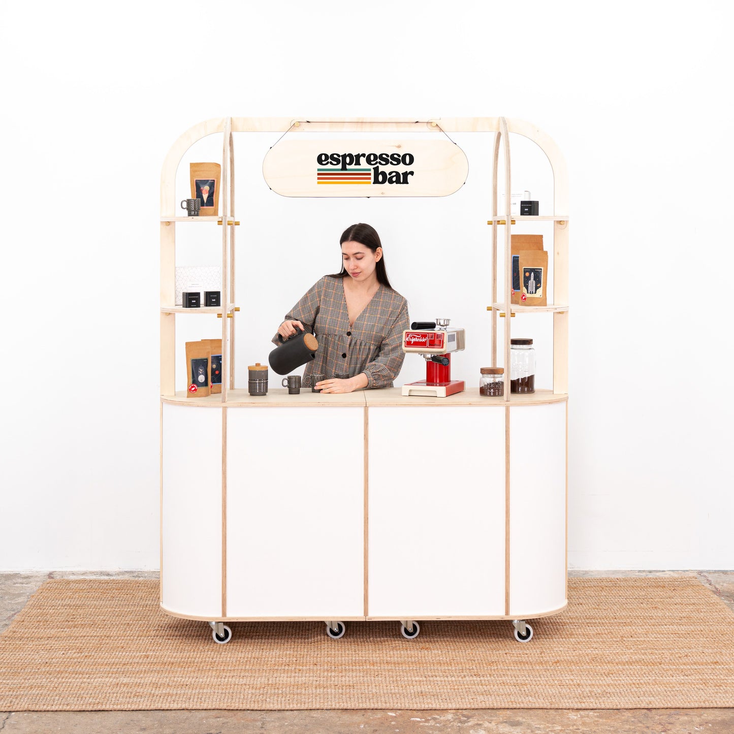 VC-29 cart fully customized with brand colors and logo, providing a personalized display option for events and businesses.
