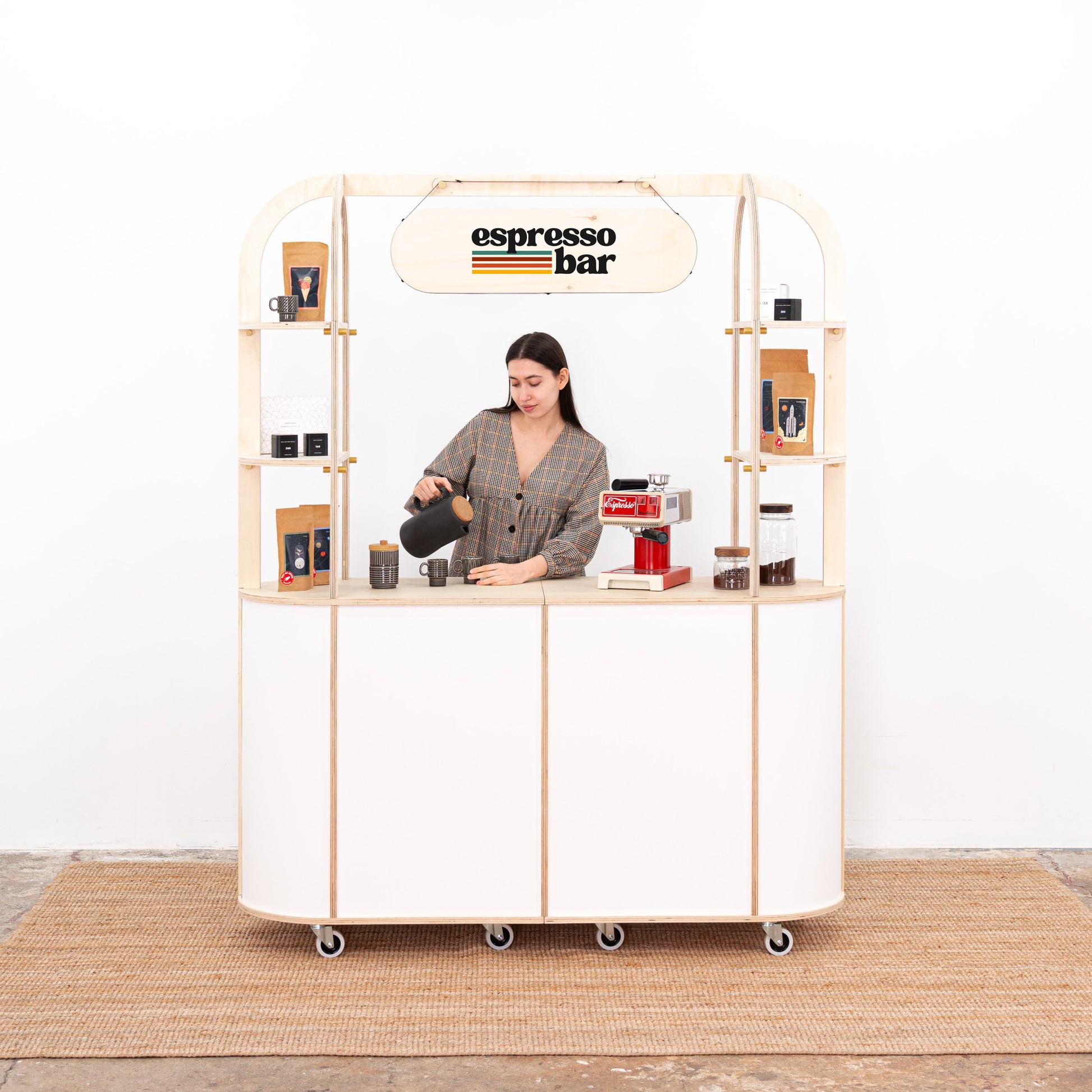 VC-29 cart fully customized with brand colors and logo, providing a personalized display option for events and businesses.