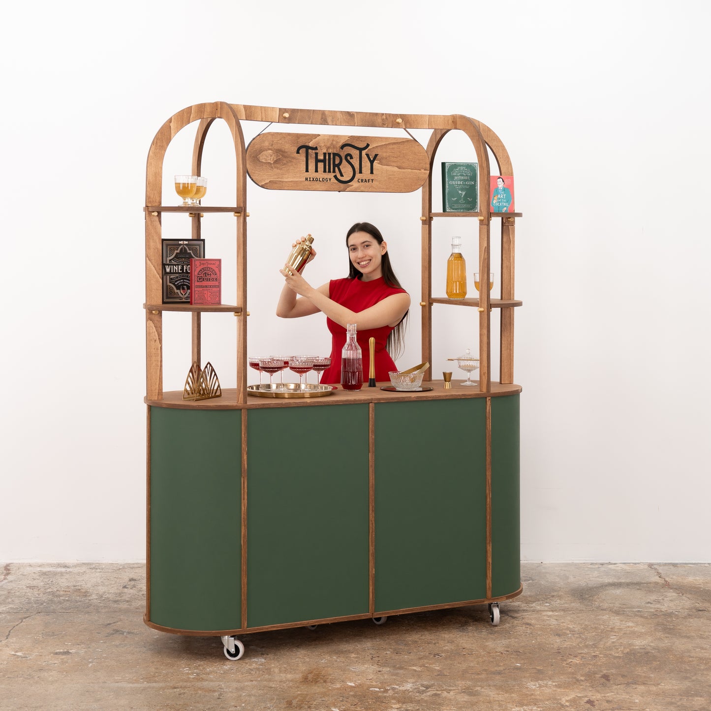 VC-29 cart with a beautiful floral centerpiece, perfect for adding a touch of elegance to event displays or florists’ mobile setups.