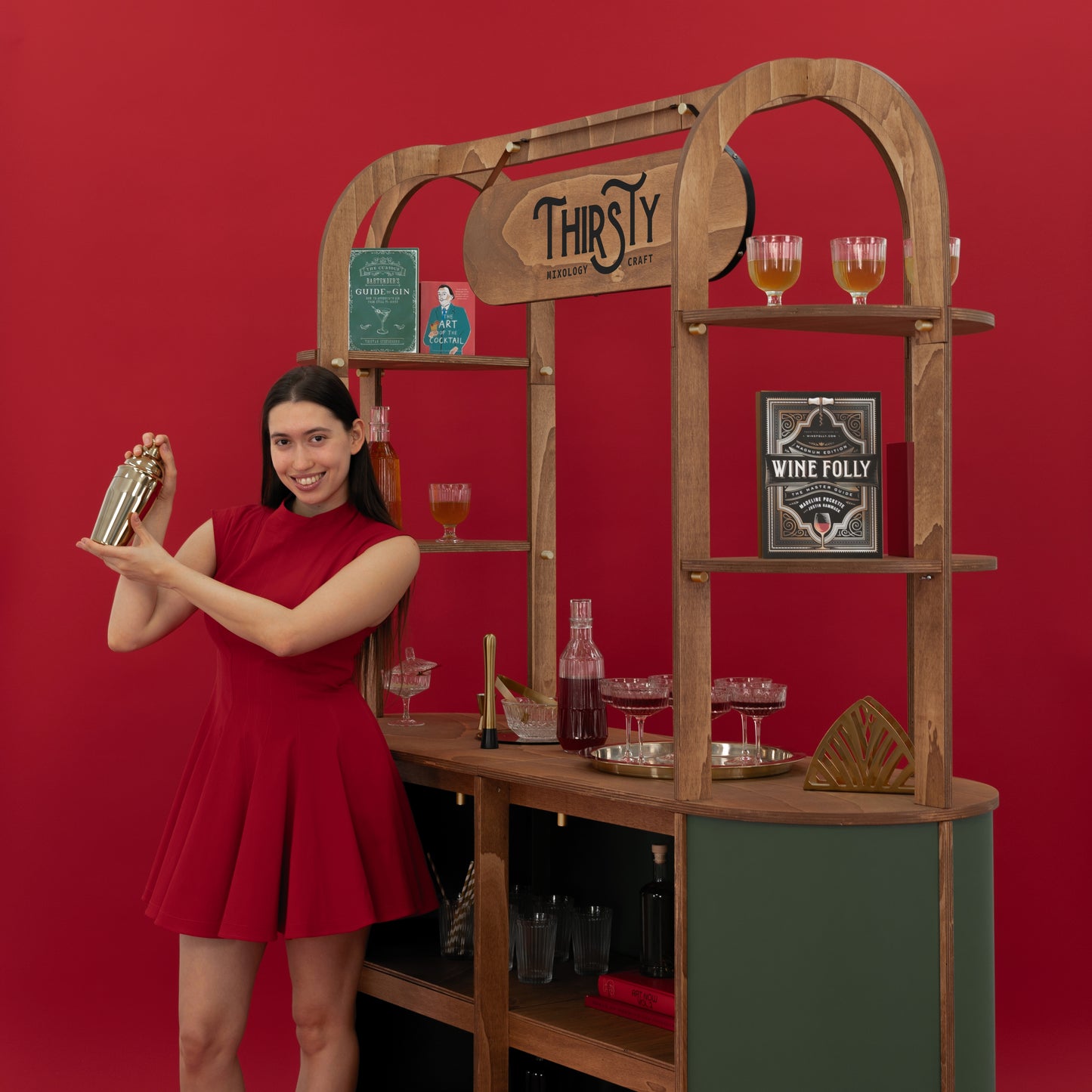 VC-29 cart used in a corporate event, serving as a sophisticated and functional mobile beverage and snack station.