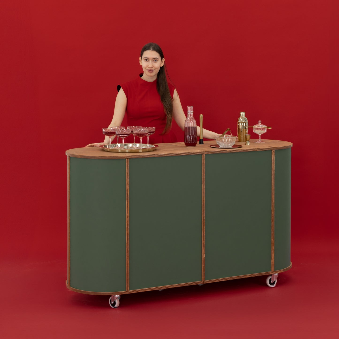 VC-29 cart showcasing food platters like cheese boards and appetizers, ideal for catering events or buffets.