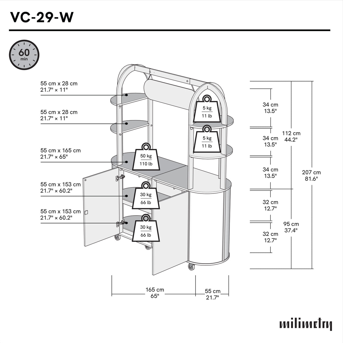 VC-29-W-ML dimensions
