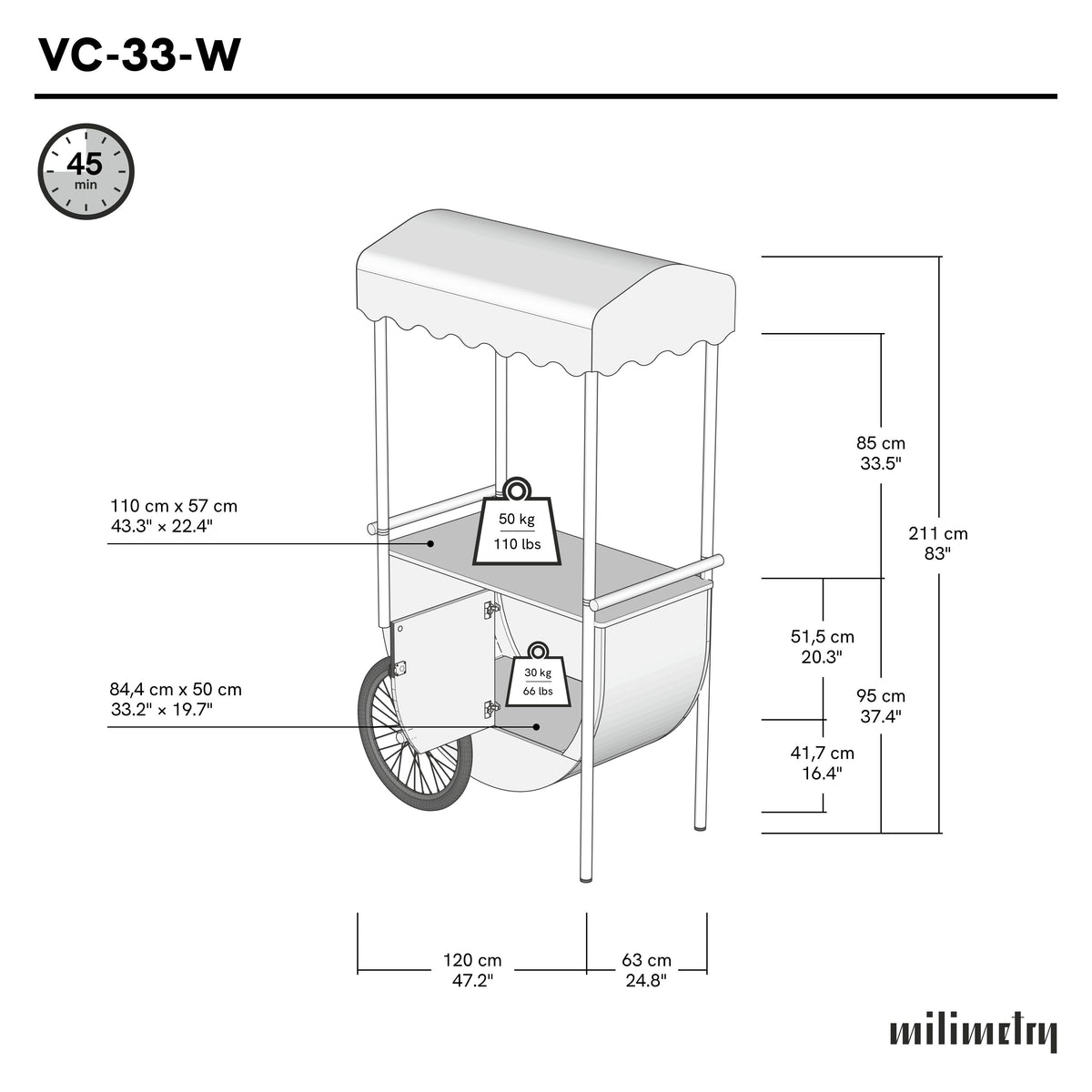 VC-33-W-ML dimensions