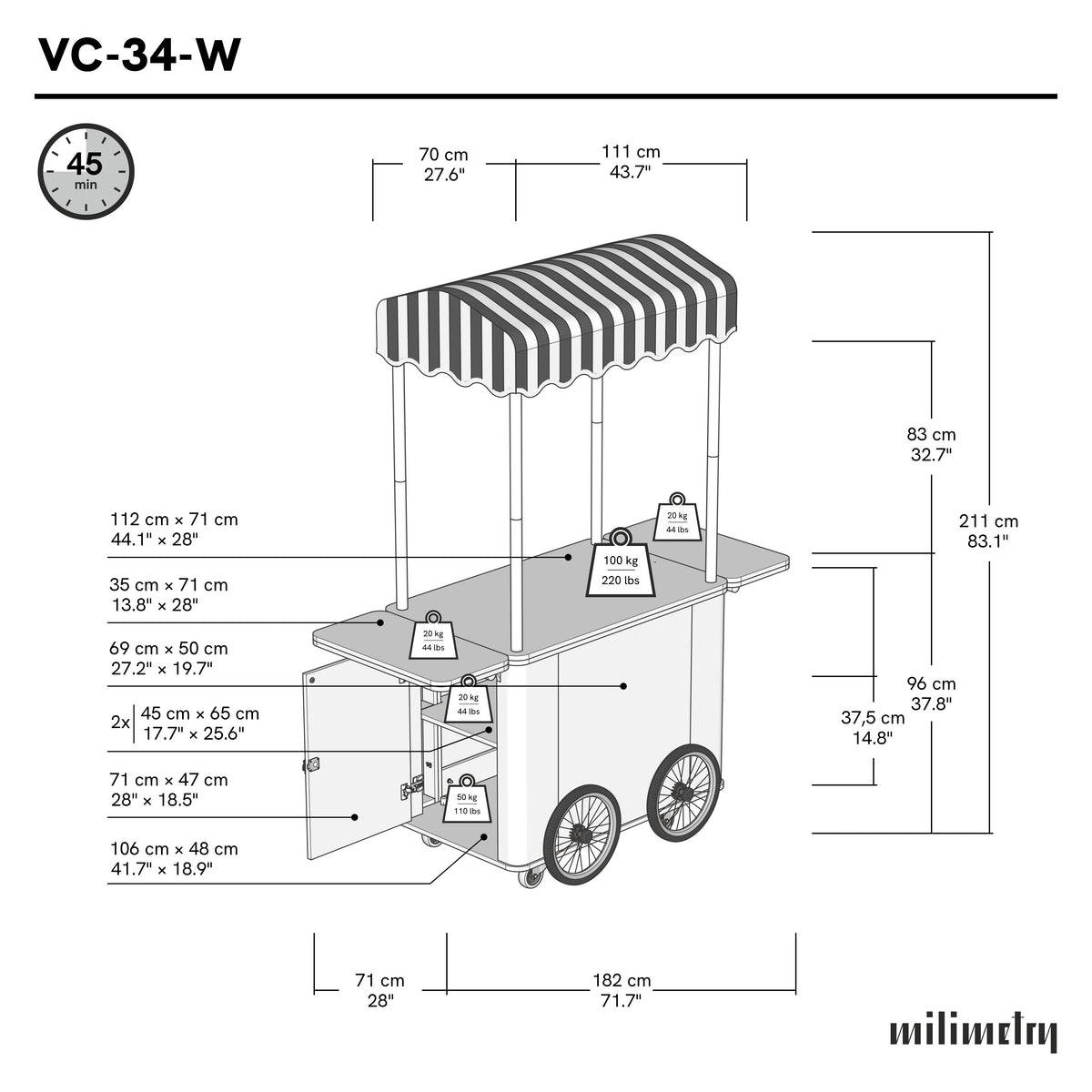 VC-34-W-ML dimensions