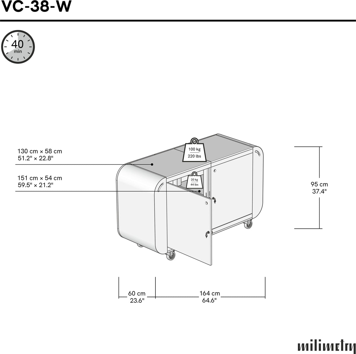 VC-38-W-ML dimensions