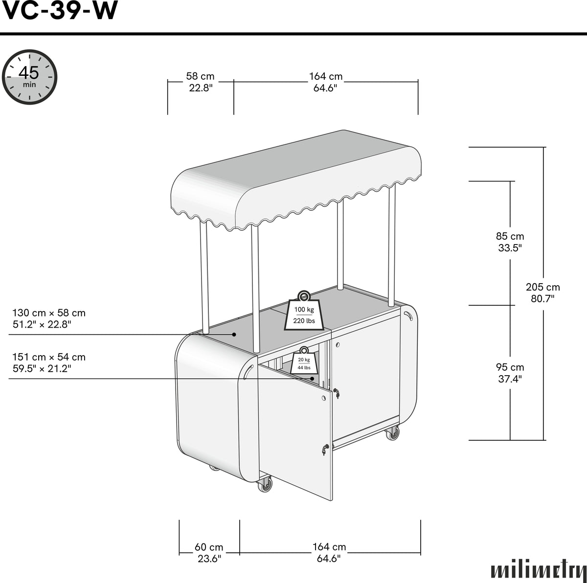 VC-39-W-ML dimensions