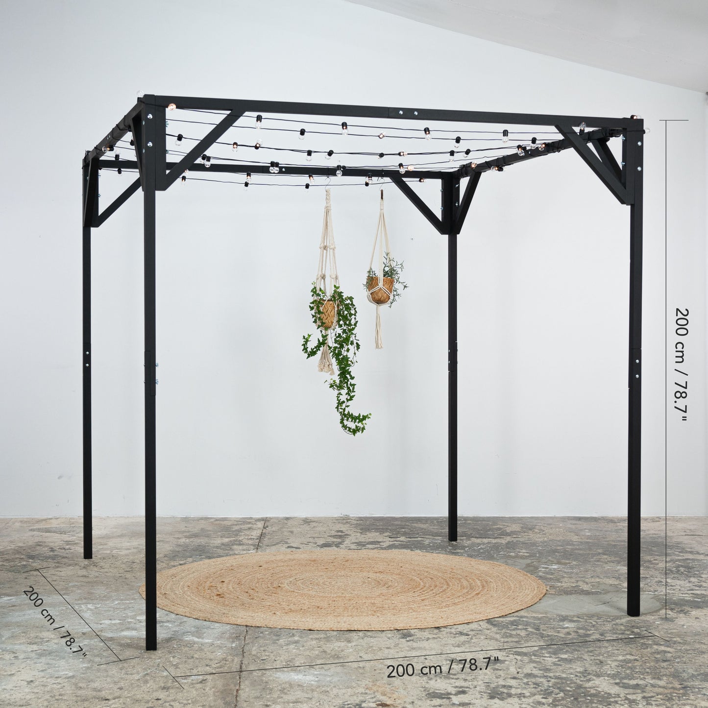 VENTE D'ÉCHANTILLONS | Auvent de gazebo en bois pliable pour salon commercial VH-02-BL, alternative à la tente, 6,5'x6,5'