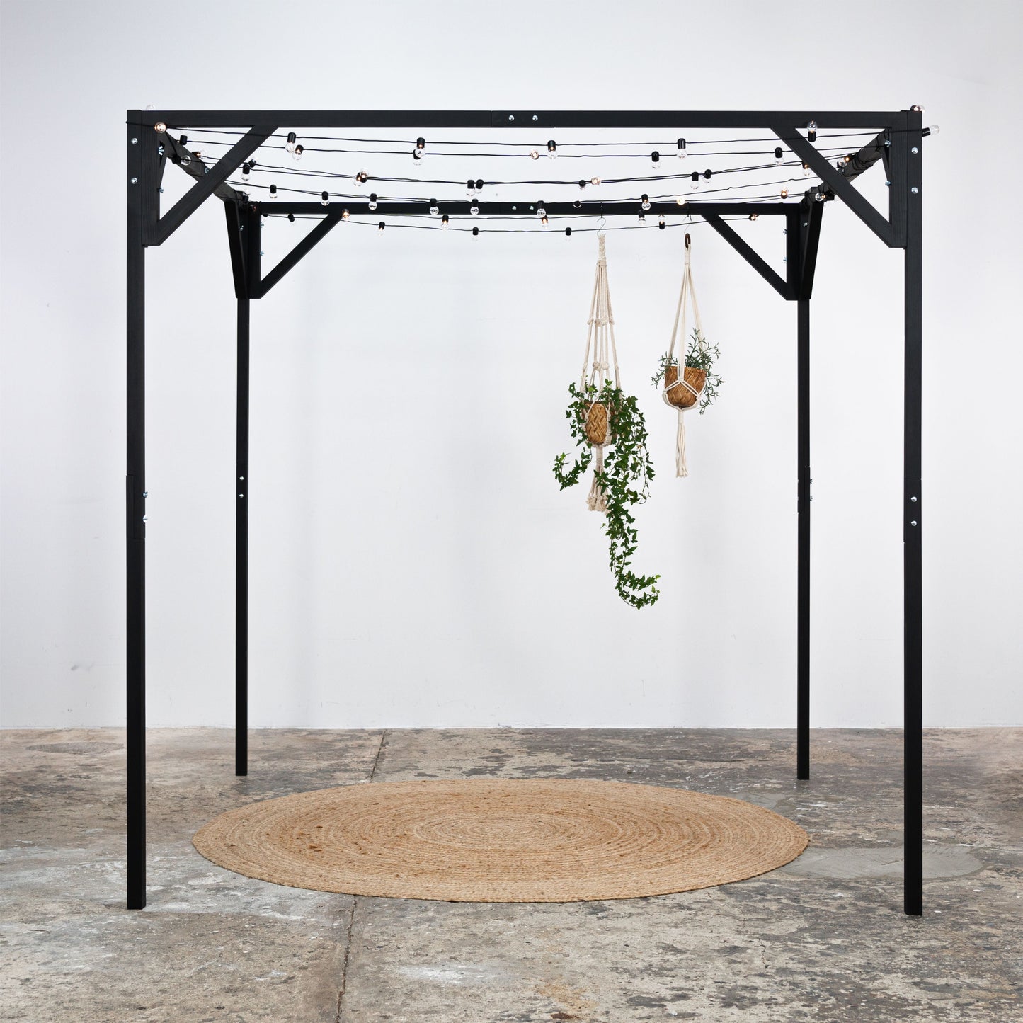 VENTE D'ÉCHANTILLONS | Auvent de gazebo en bois pliable pour salon commercial VH-02-BL, alternative à la tente, 6,5'x6,5'
