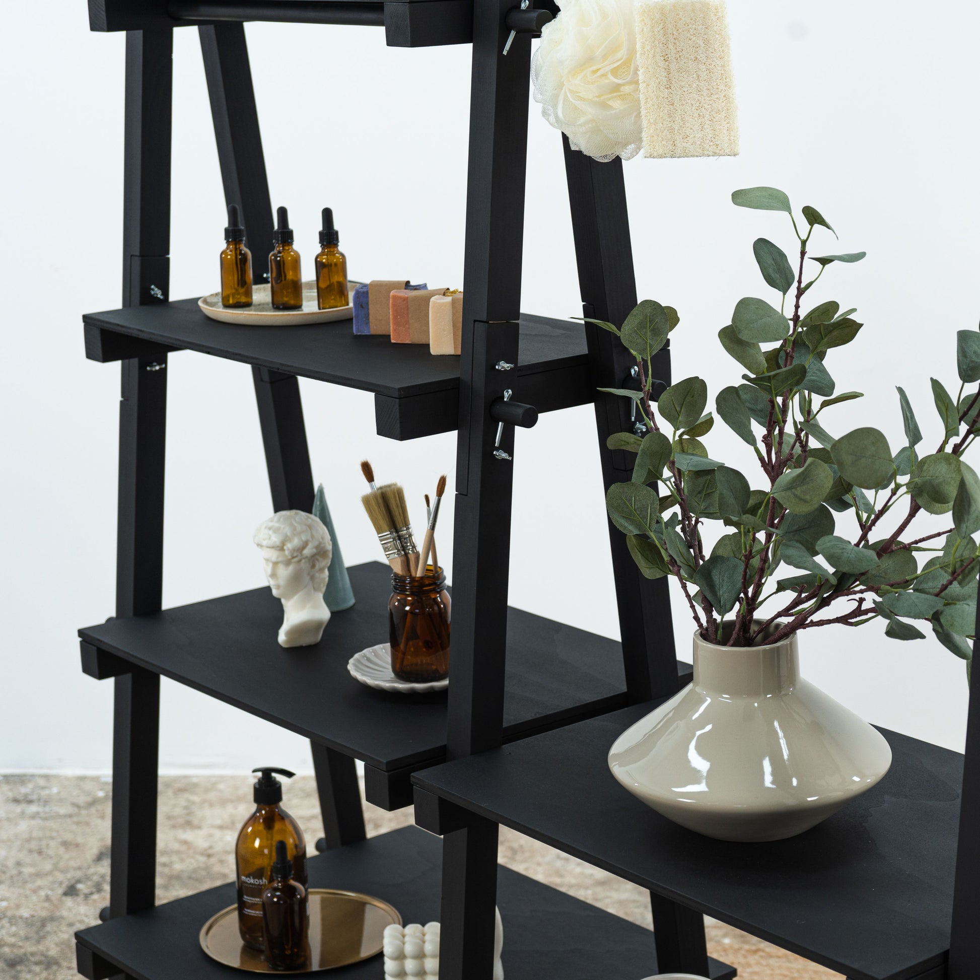 Black matte display rack for craft fairs and retail pop-ups