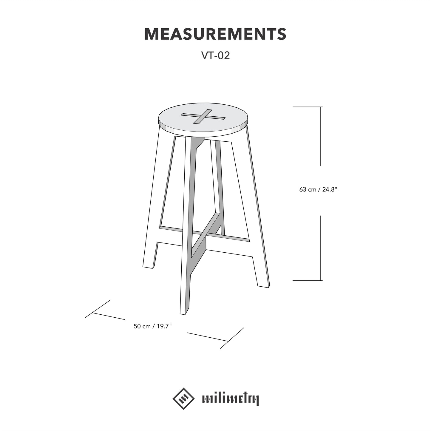 Bar stool 63cm high (24 3/4"), made of plywood, great for craft fairs, art studio, workshop, office or kitchen