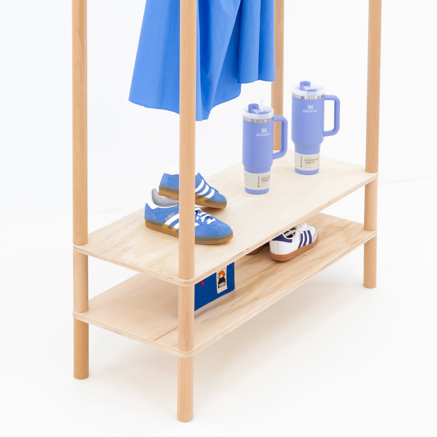 Collapsible Long-hang Garment Rack BR-01-NT | natural color