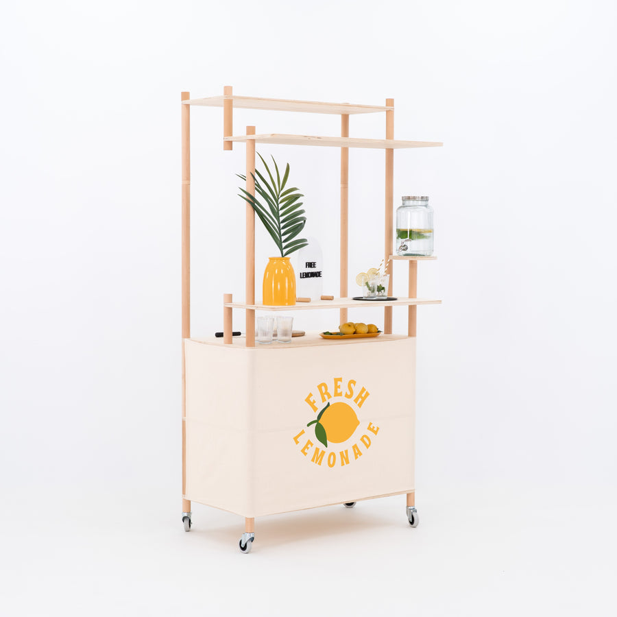 Chariot d'exposition pliable BC-04-W-NT | couleur naturelle