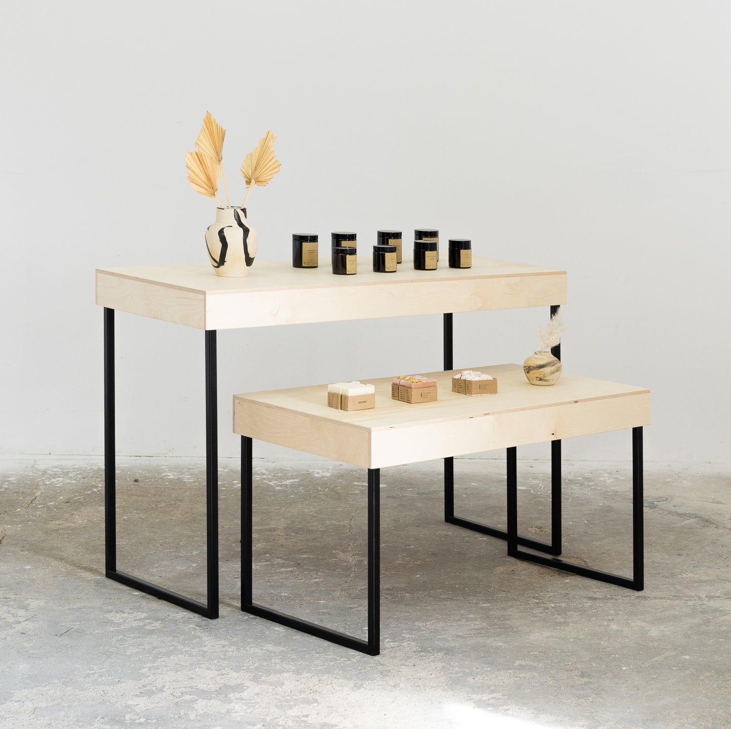 2 display tables SC-05-NT, foldable nesting tables