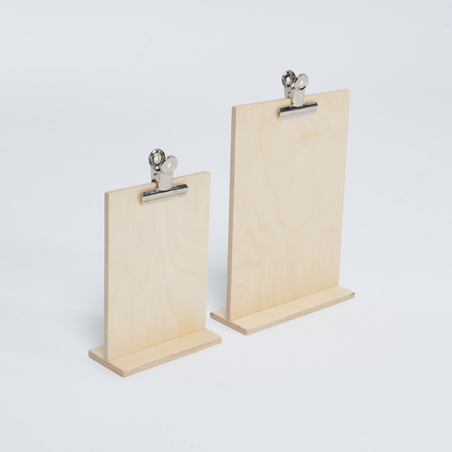 Set of 10 clipboard sign stands, T shape, wood menu, A5 or A4 size (Half letter, Letter)