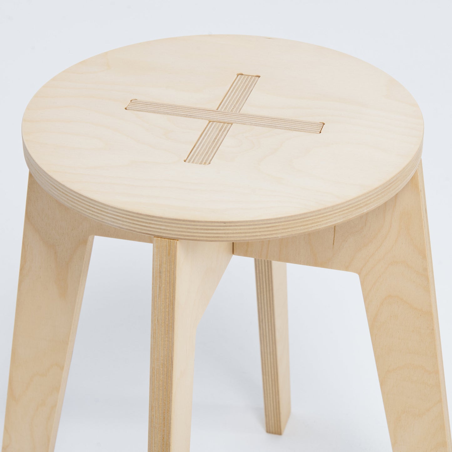 Modern plywood stool 45cm (17 3/4 ") high, great for craft fairs, studio, workshop, office