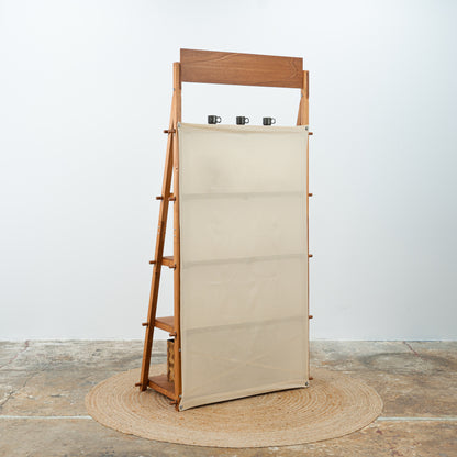 Fabric backdrop for VS-05 shelving unit | natural beige color