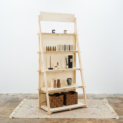 Fabric backdrop for VS-05 shelving unit | natural beige color