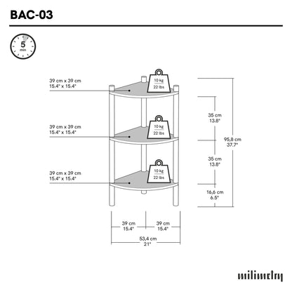 Eckregal BAC-01-CF | Kaffeefarbene 
