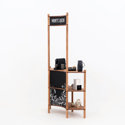 Curved Wooden Customer Service Stand BC-07-CF | coffee + custom color