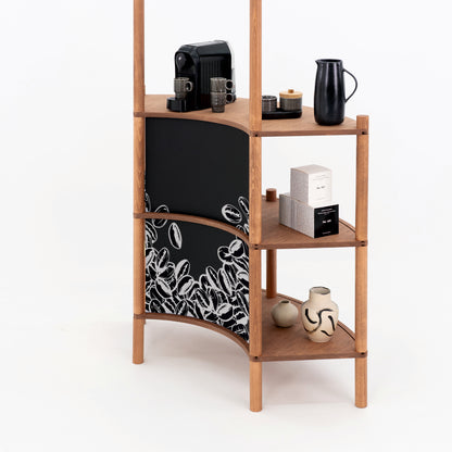 Curved Wooden Customer Service Stand BC-07-CF | coffee + custom color