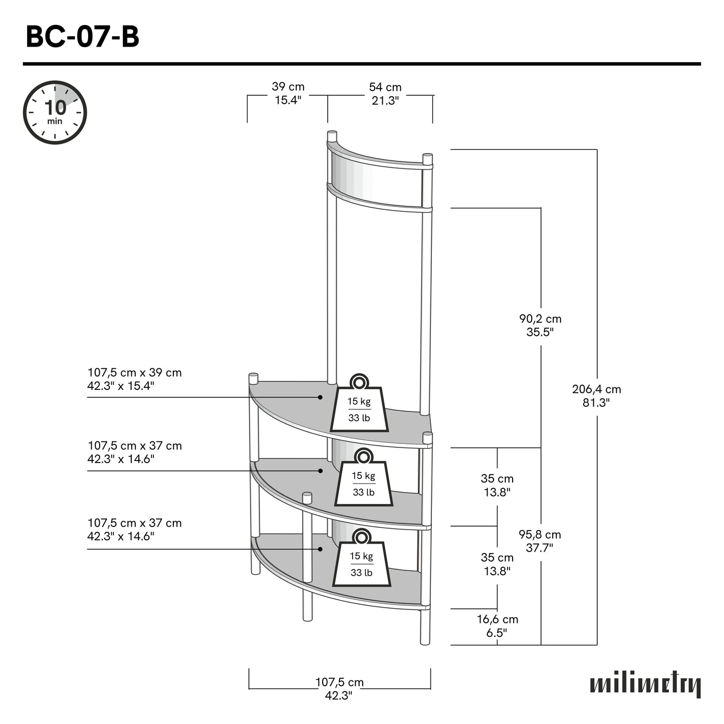 Support de service client en bois courbé BC-07-CF | café + couleur personnalisée