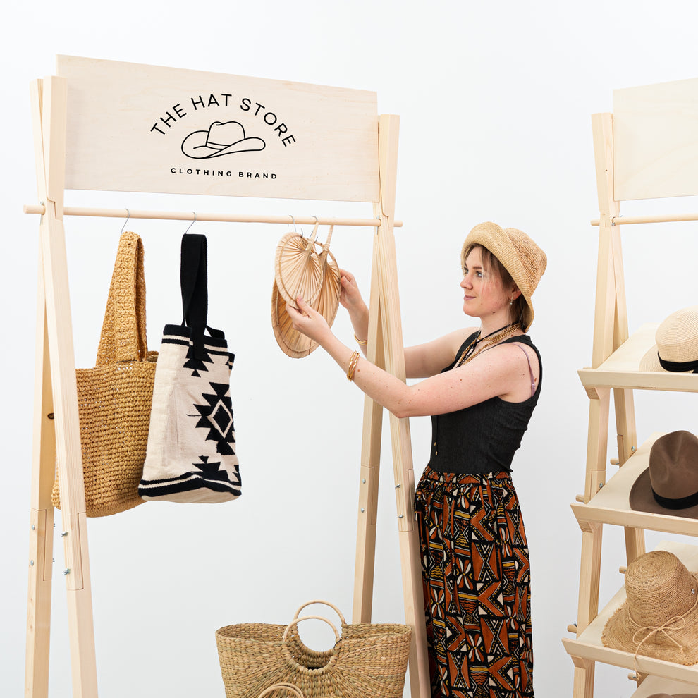 Natural Wooden Display Set – Shelving & Rack for Markets, Trade Fairs ...