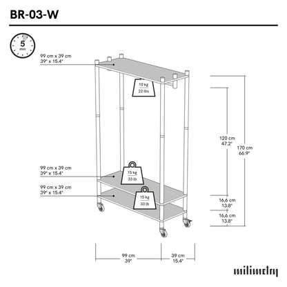 BAMBUK Compact Garment Rack styled as part of a retail activation space

