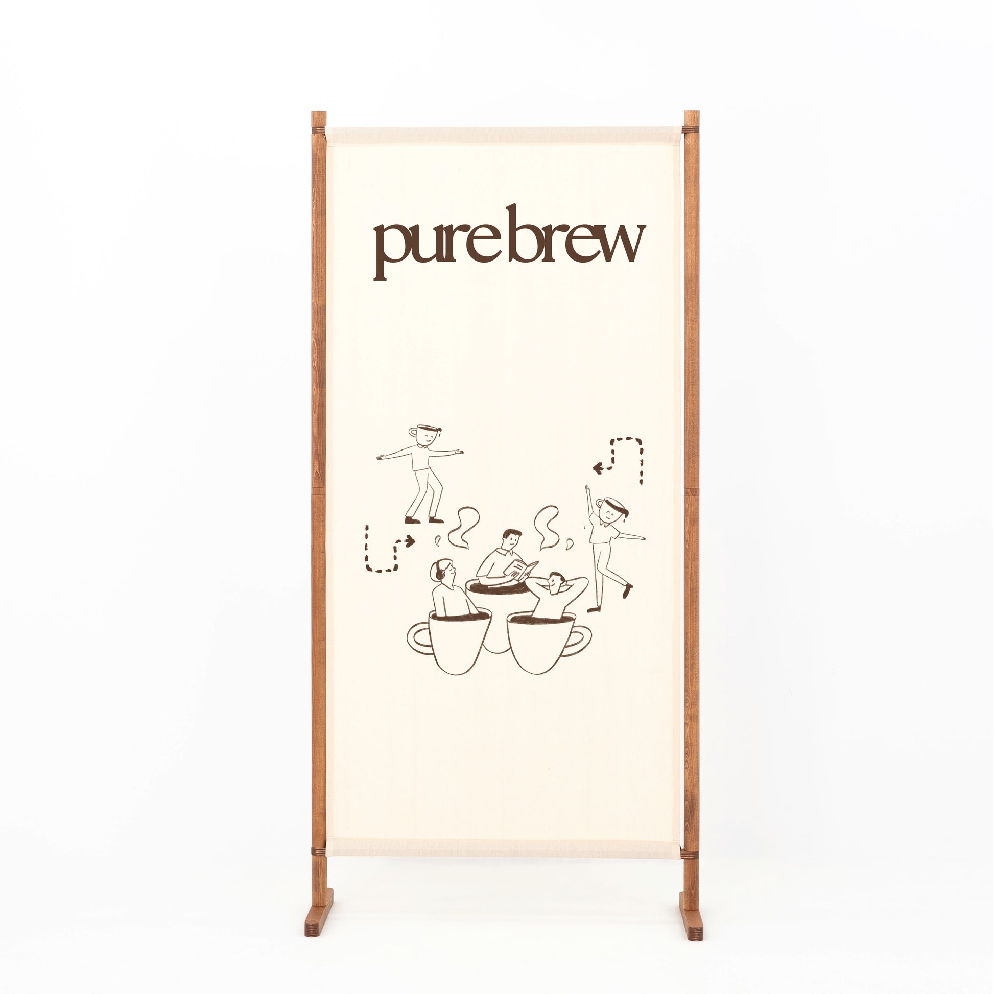 Natural fabric event wall for pop-up activations and tasting zones