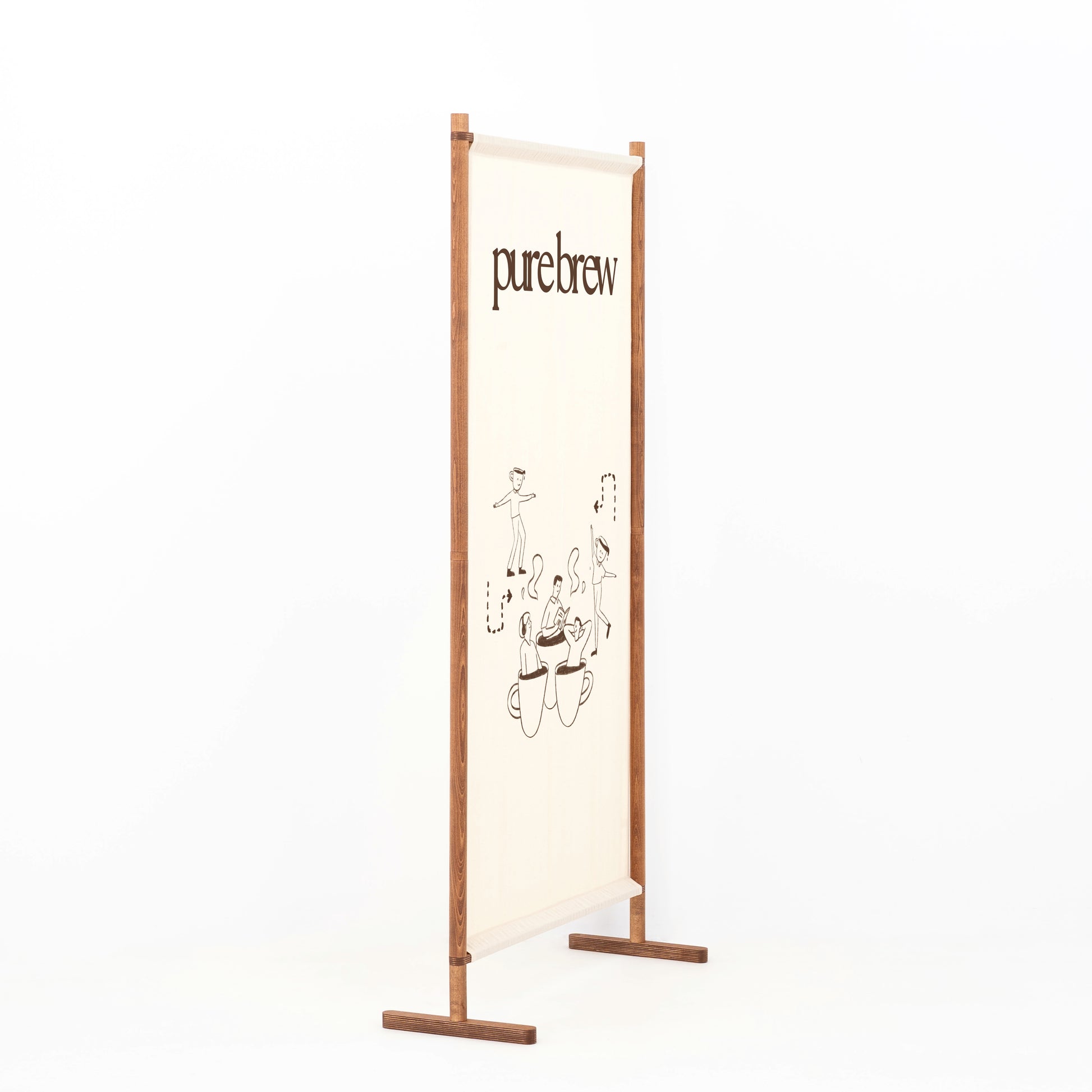 Freestanding event wall for coffee tastings, press events, and showroom styling