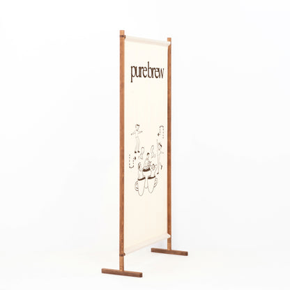 Freestanding event wall for coffee tastings, press events, and showroom styling