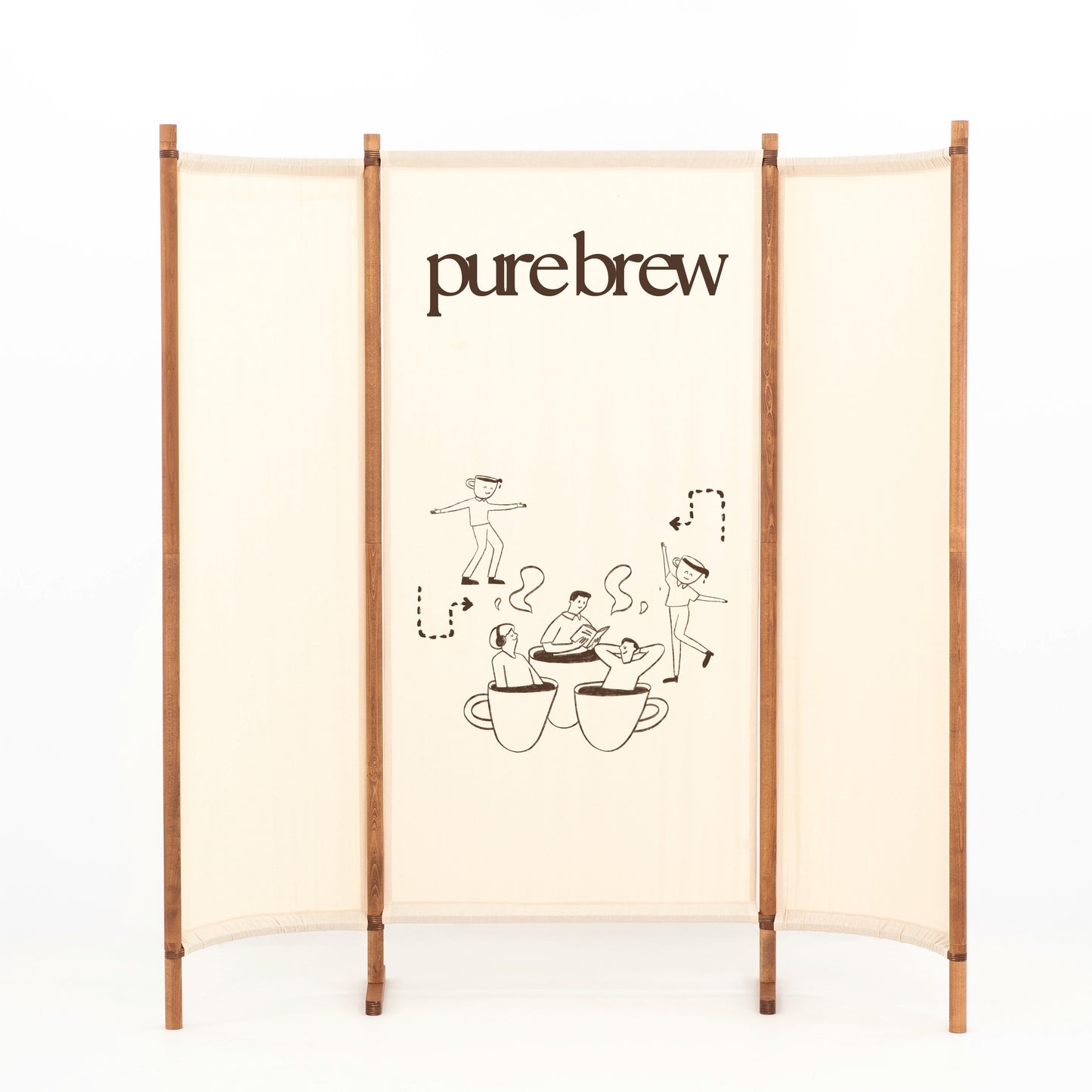 Ściana eventowa z trzema panelami z naturalnego materiału, umożliwiająca wciągające aktywacje marki i empiryczne przestrzenie handlowe