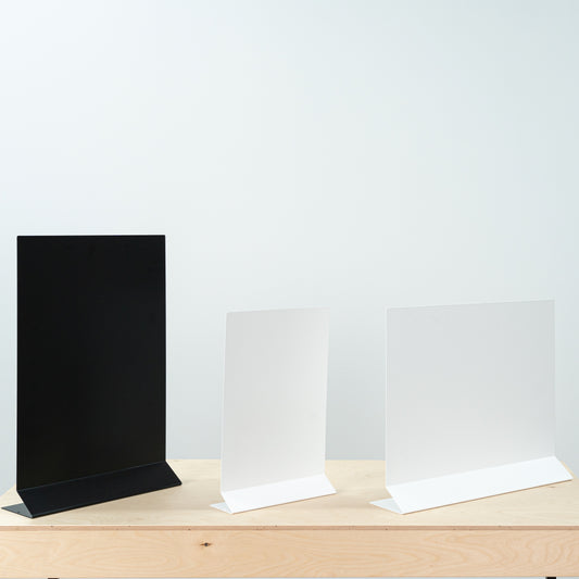MUSTERVERKAUF | Set mit 3 magnetischen Tischschildtafeln aus Metall in verschiedenen Größen und Farben