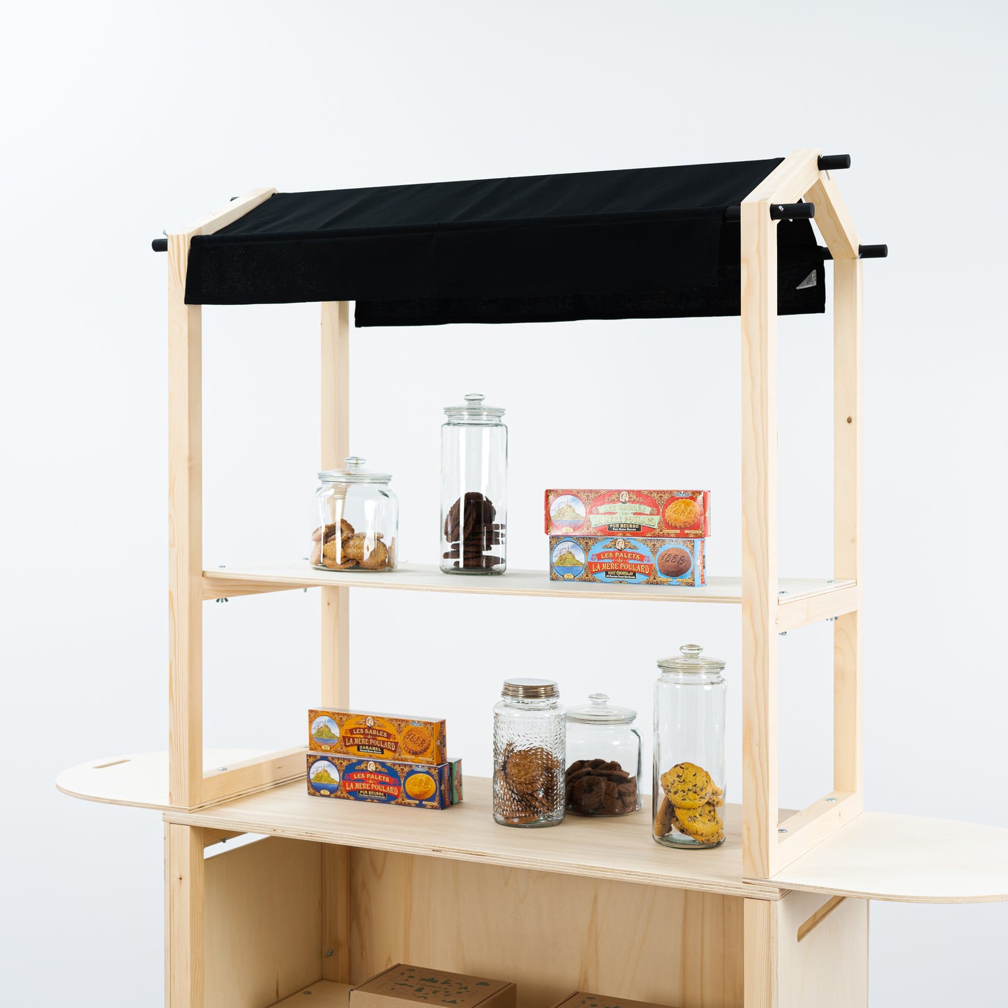 Display cart VC-11-W-NT | collapsible portable vendor display with storage