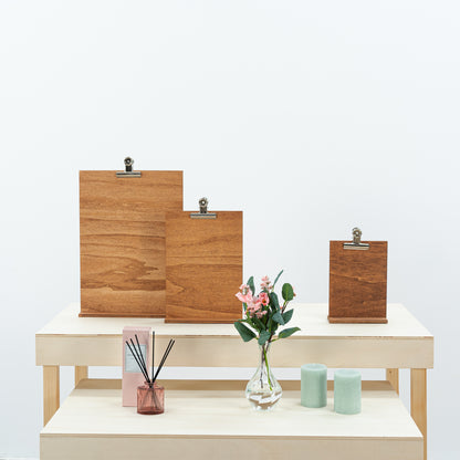 Set Of Wooden Clipboards VAP-A5-A4-A3-CF  | coffee color