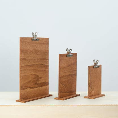 durable clipboard display stand for retail and hospitality use

