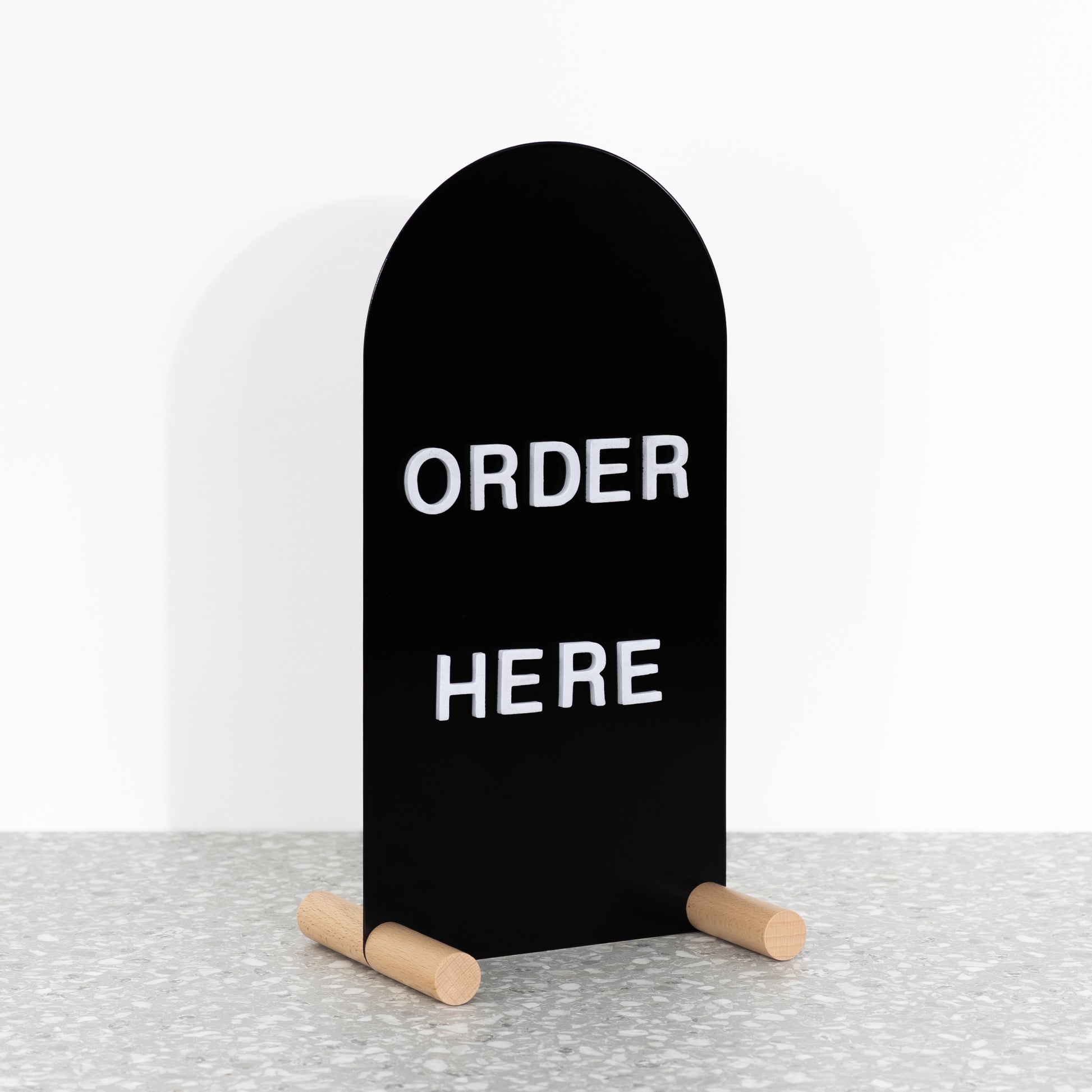 SAP-04-V-BL vertical display board on bar or hostess stand