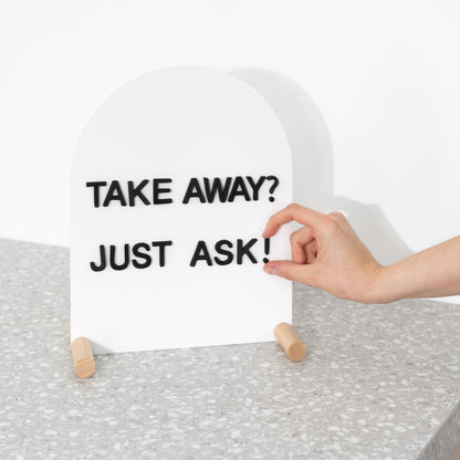 Magnetic signage for cafés and retail counters