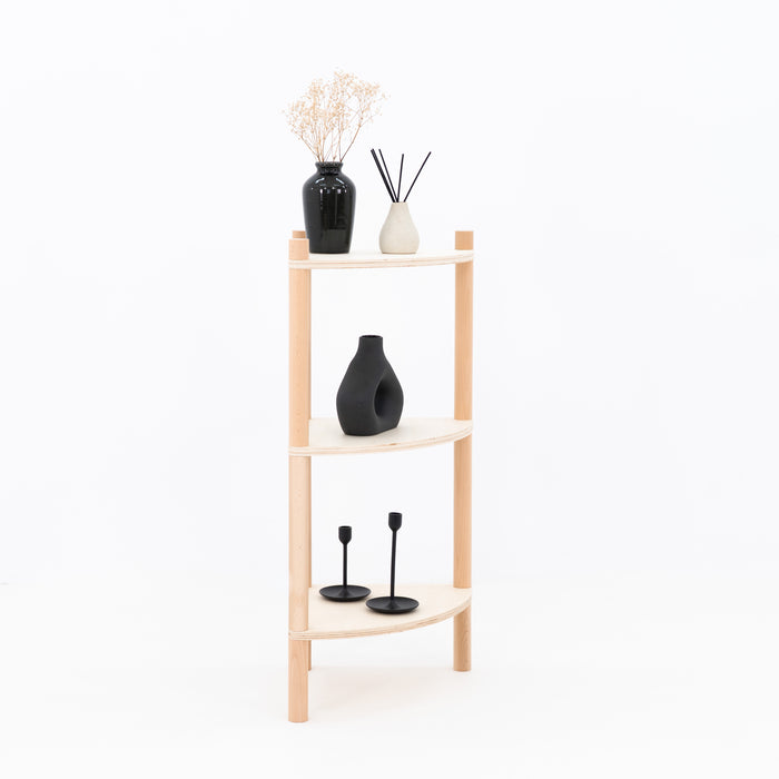 Corner Display Shelving Unit BAC-01-NT | natural color