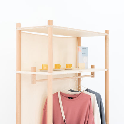 Collapsible Short-hang Garment Rack BR-02-NT | natural color