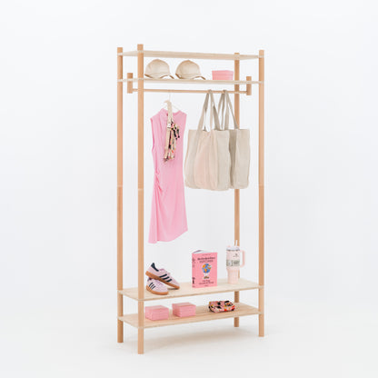 Collapsible Long-hang Garment Rack BR-01-NT | natural color