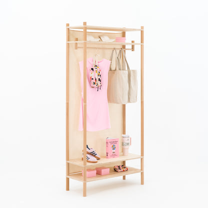 Collapsible Long-hang Garment Rack BR-01-NT | natural color