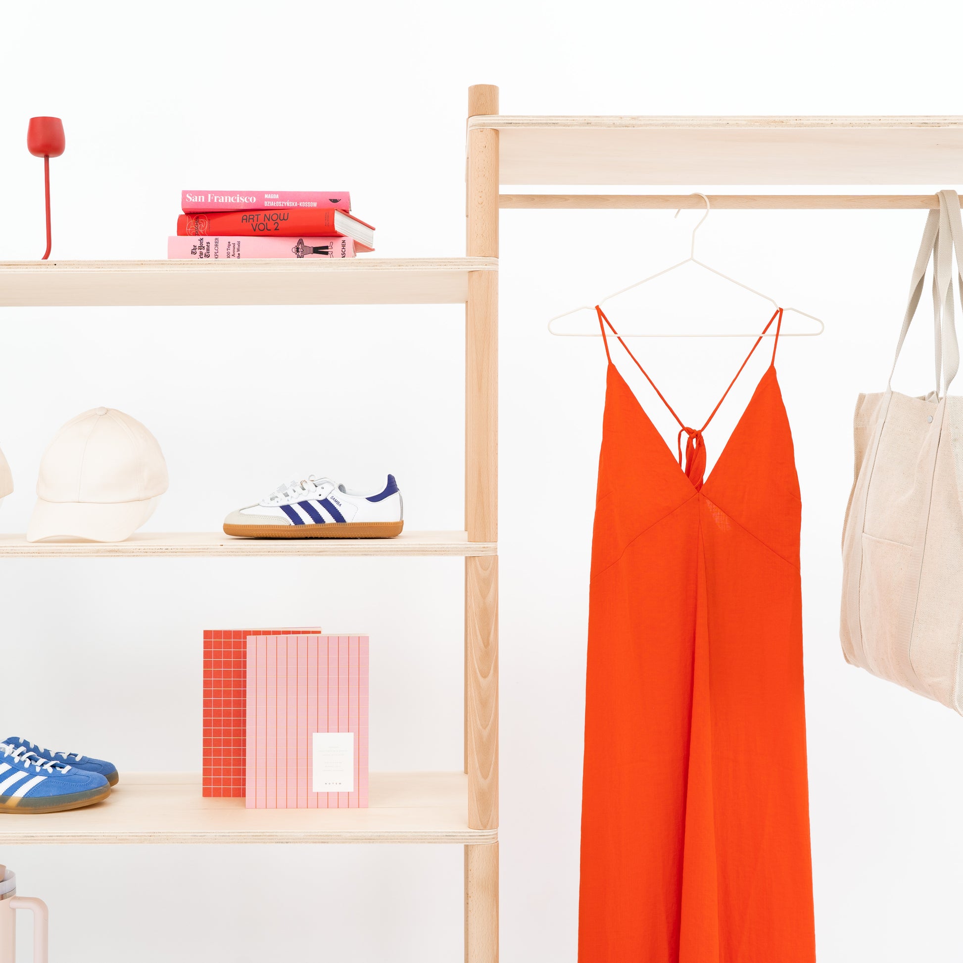 Retail shelving for showcasing apparel and accessories